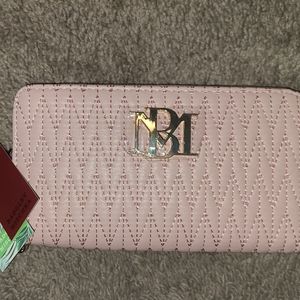 Badgley Mischka Vegan Leather Blush Pink Wallet w/ Phone Pocket/Wristlet NWT